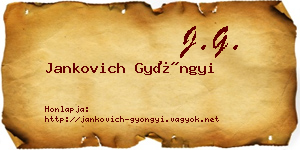 Jankovich Gyöngyi névjegykártya